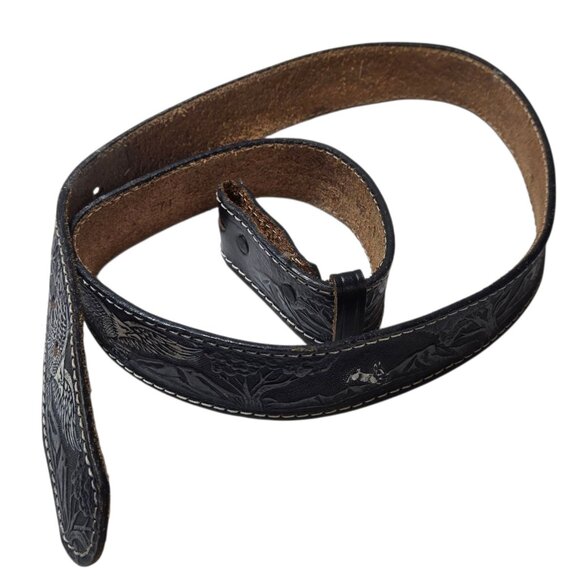 Vintage Tooled Leather Belt Eagle Rabbit Design Size 42 Embossed Western Wear - Picture 13 of 16